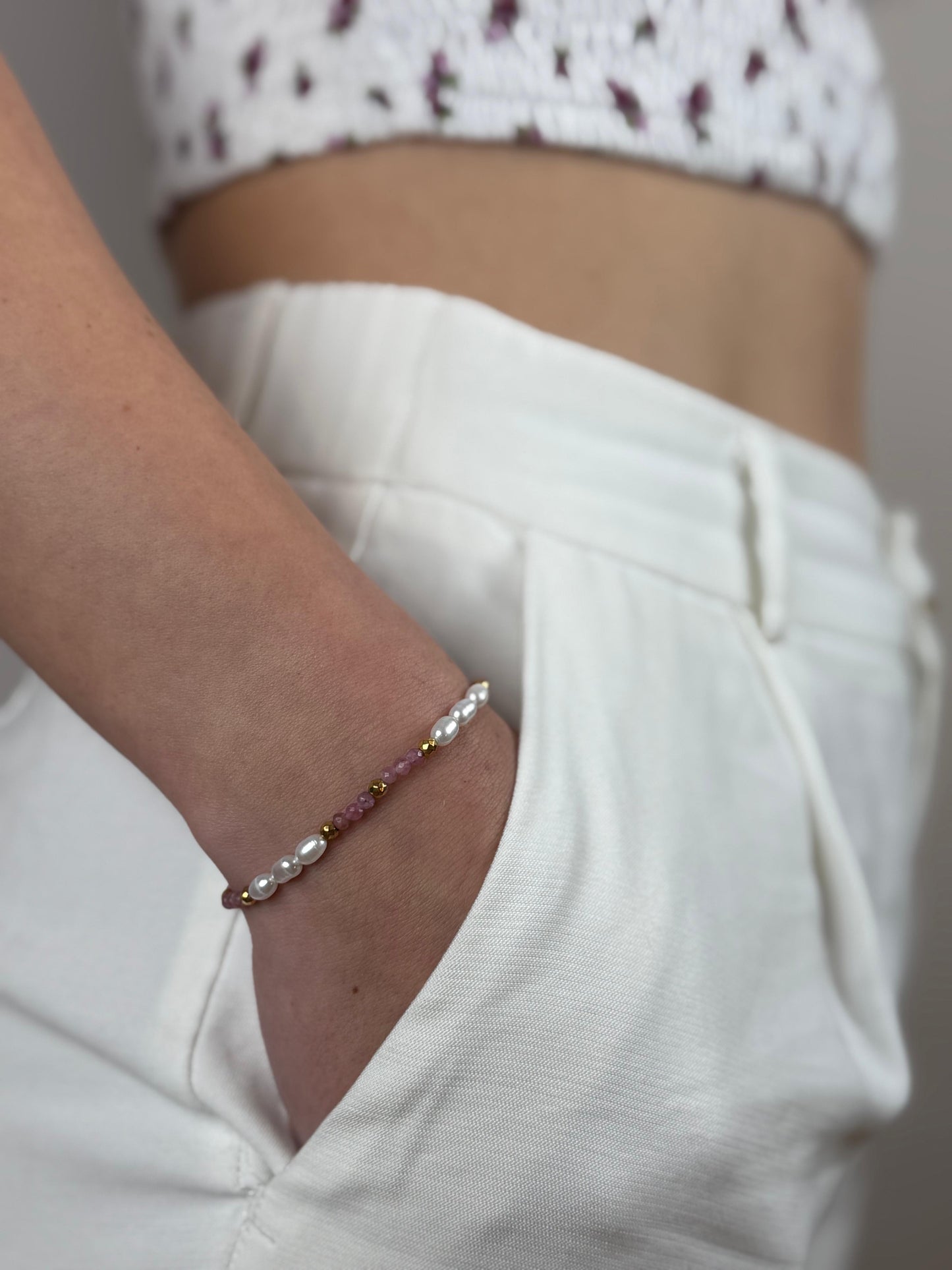 Bransoletka LUNA Różowy Turmalin