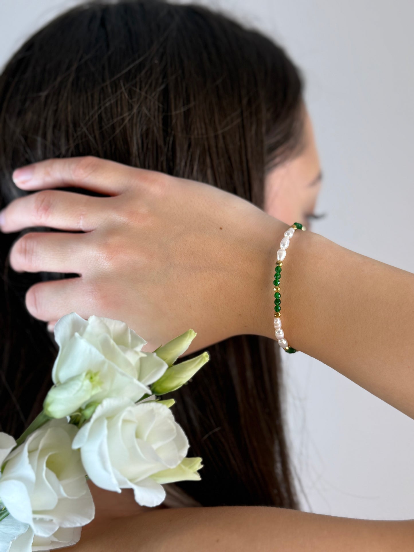 Bransoletka LUNA JADEIT BUTELKOWY