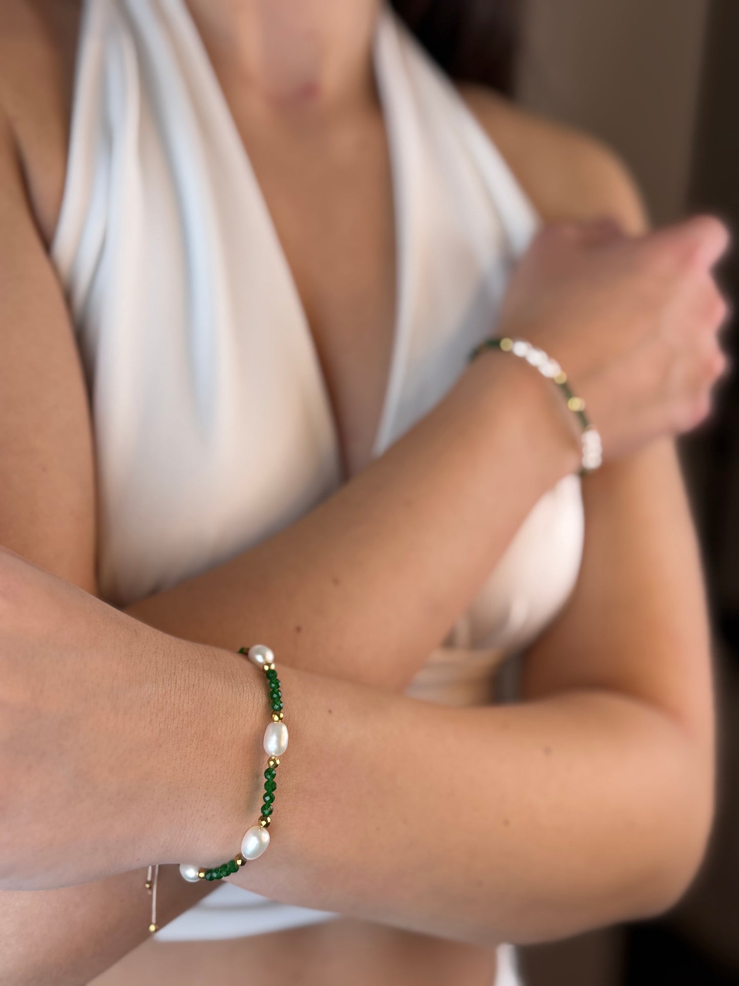 Bransoletka IRIS JADEIT BUTELKOWY