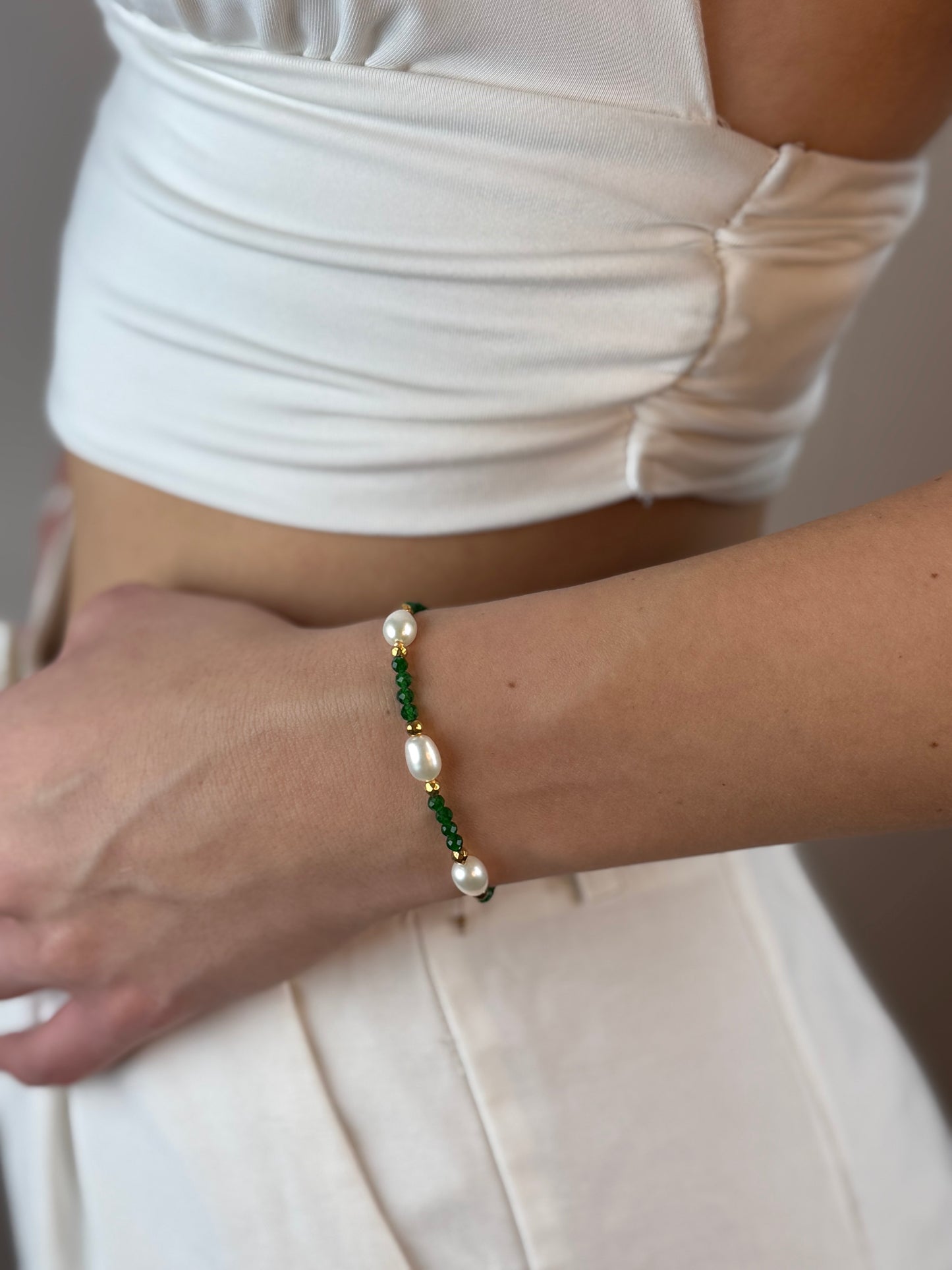 Bransoletka IRIS JADEIT BUTELKOWY