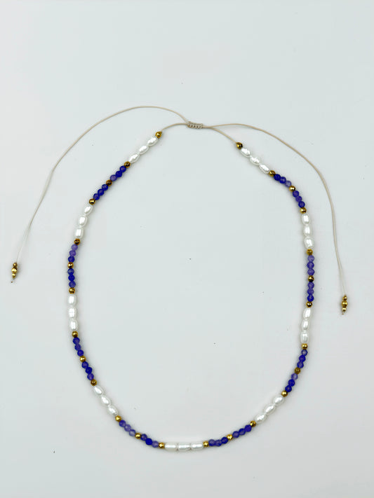 Naszyjnik LUNA AGAT FIOLETOWY